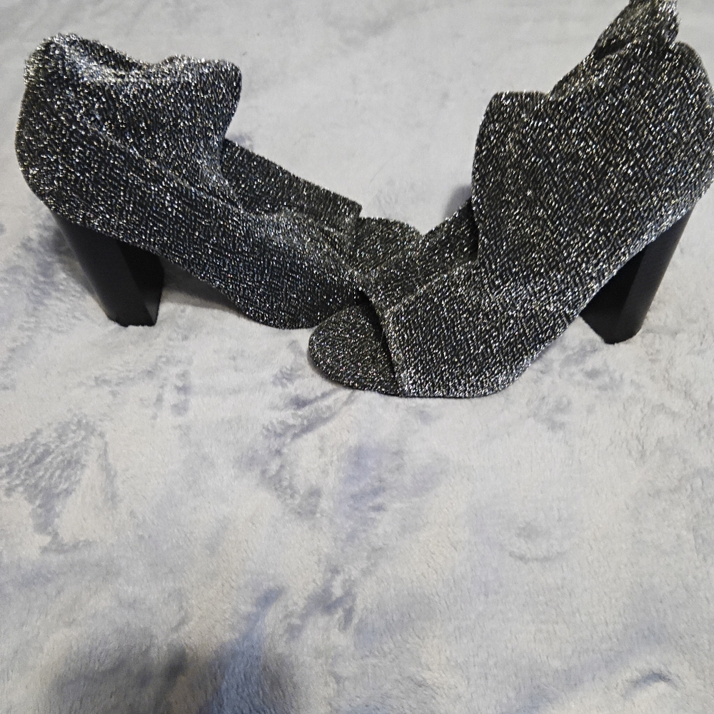 Metallic Peep Toe Heels